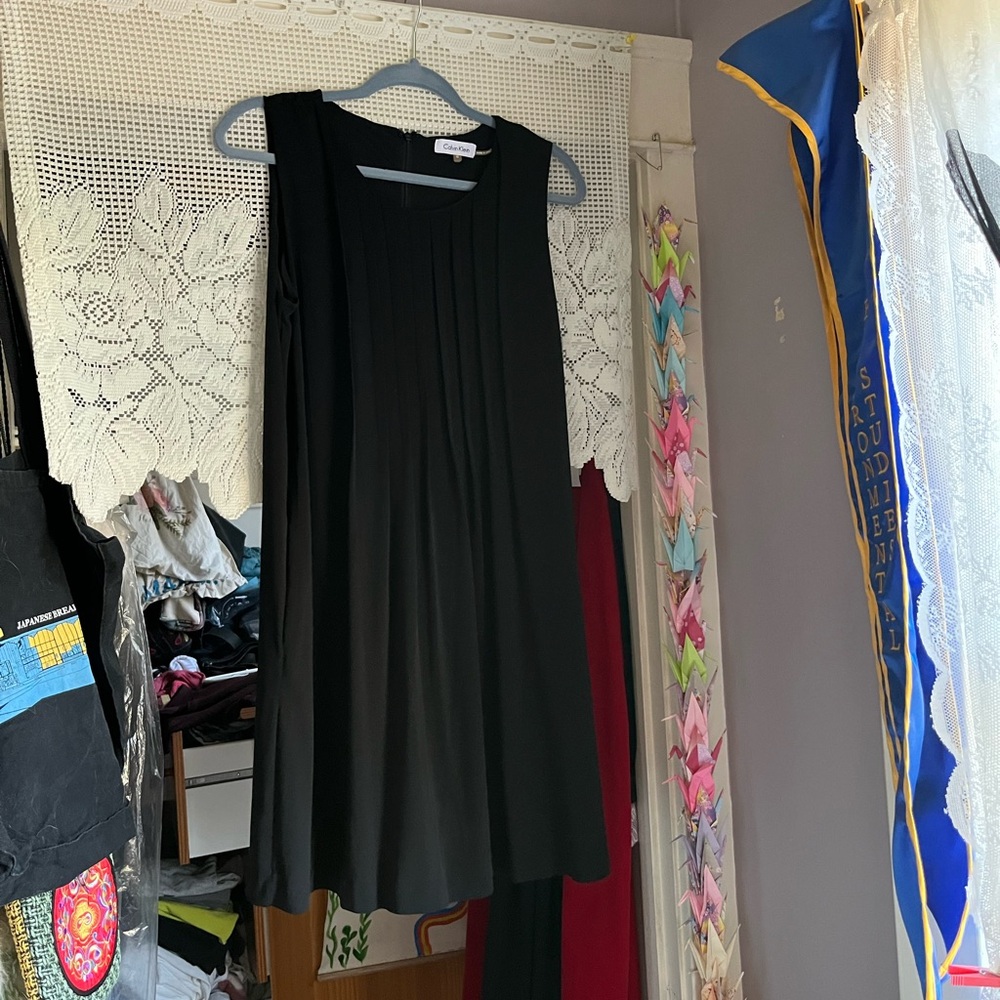 calvin klein black shift dress